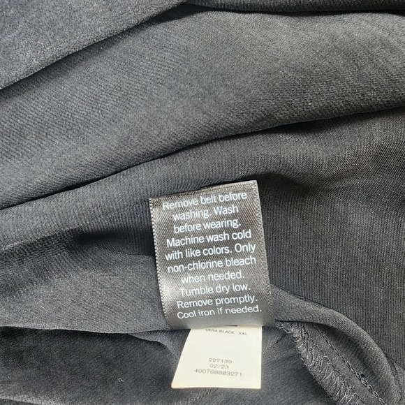 Simply Vera Vera Wang Black Belted Shirt Dress Tie Waist Midi Knee Length XXL - Picture 10 of 13